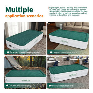 आउटफुन जुड़वां आकार के इंफ्लेटेबल एयर गद्दे अंतर्निहित पंप-फोल्डेबल टिकाऊ पर्यावरण के अनुकूल अनुकूल पर्यावरण अनुकूल (40 सेमी मोटी) - Product Image 3