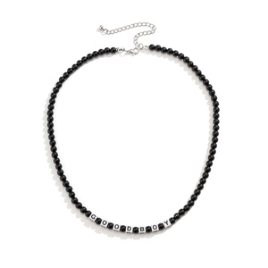 Colliers classiques noirs perlés pour hommes, bijoux GOOD BOY personnalisables, cadeaux pour petit ami - Product Image 5