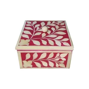 Juego de posavasos artesanales con incrustaciones de hueso para servir café y té con elegancia. Posavasos de hueso premium para la mesa del hogar u oficina. - Product Image 1