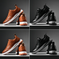 Chaussures de sport confortables pour hommes, à lacets, antidérapantes, style marche, semelle souple en caoutchouc, chaussures décontractées pour hommes
