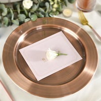Décoration de table personnalisée en gros 13 pouces plateau rond en métal brillant en acier inoxydable durable plaque de présentation de mariage en or argent