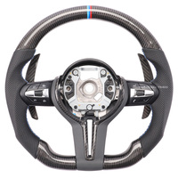 Volant chauffant sport en fibre de carbone compatible avec BMW M3 M4 M5 M6 F11 F15 F20 F22 F30 F32 F33 F34 F31 F36 F80 F82 F90