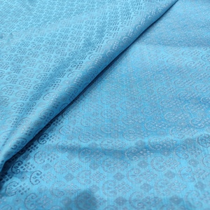 Premium Sea Blue Woven Poly Raw <b>Silk</b> <b>Fabric</b> Lightweight Quick-Dry Breathable Rich Texture Textile Fashion Apparel Home Textile - Product Image 1