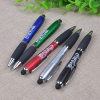 Stylo bille LED tactile avec boîte lumineuse laser, logo personnalisable, en métal, design portable pour promotions publicitaires