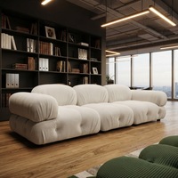 Canapé modulaire Mario pour salon moderne, confortable et durable, en tissu bouclé, pour ensemble de meubles de maison, canapé sectionnel
