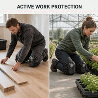 Genouillères pour travaux au sol, genouillères professionnelles à coque dure avec sangles élastiques et support en mousse néoprène