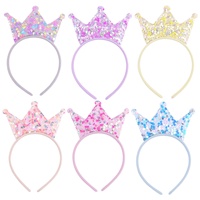 Serre-tête Couronne de Princesse pour Enfants, Vente Chaude en Gros, en Plastique avec Paillettes, Multicolore, pour Jeu de Rôle, Accessoire Cheveux Mignon pour Fête