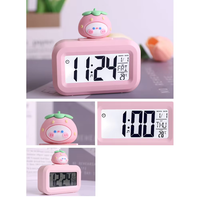 Reloj Digital LED Kawaii para niños, reloj despertador de cerdo de dibujos animados, reloj Digital bonito para dormitorio, mesita de noche, relojes despertadores para niños