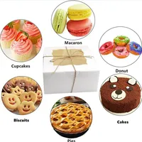 Boîte à biscuits de pâtisserie de haute qualité, boîte à dessert alimentaire avec couvercle rabattable, en carton ivoire, finition mate, boîte carrée pour biscuits avec fenêtre