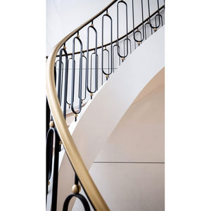 Barandilla <span class=keywords><strong>de</strong></span> Escalera <span class=keywords><strong>de</strong></span> Hierro Forjado Rústica <span class=keywords><strong>de</strong></span> Diseño Minimalista con Pasamanos Dorado, Barandillas <span class=keywords><strong>de</strong></span> Escalera Interiores Fáciles <span class=keywords><strong>de</strong></span> Instalar para Casas - Product Image 6