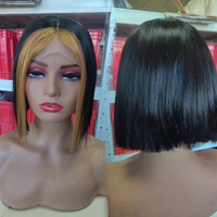 Vente en gros cheveux bruts birmans lisse Bobo perruque de surbrillance 13x6 Hd dentelle frontale perruque de cheveux humains bruts 200% densité Hd dentelle Bob perruque