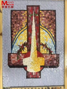 โมเสคแก้วหินอ่อนสไตล์ไบแซนไทน์ภาพจิตรกรรมฝาผนังและผนังพื้นหลังทำด้วยมือ - Product Image 5