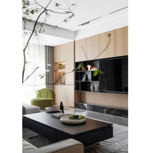 Tavolo di truciolare Vermont Design montato di lusso moderno <span class=keywords><strong>Tv</strong></span> montaggio a parete in legno semplice Design <span class=keywords><strong>Tv</strong></span> Stand con grano di legno <span class=keywords><strong>porta</strong></span> <span class=keywords><strong>pannello</strong></span> - Product Image 1