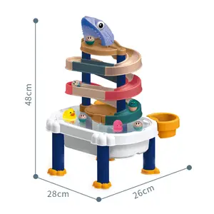 पर-लाइन सबसे अच्छा बेच नहाने के पानी के साथ ट्रैक रोलिंग गेंद को पकड़ने मछली पकड़ने टेबल के साथ समुद्री पशु गुड़िया vinyl खेल पानी के लिए बच्चों