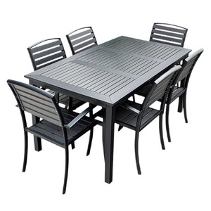 <b>Outdoor</b> Garden <b>Table</b> Chair Set 4 Seater <b>Plastic</b> Metal Frame Weather Resistant Contemporary Design Patio Deck Furniture - Product Image 1