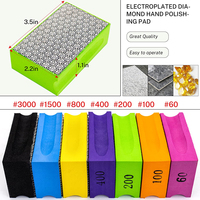 Bloc abrasif diamanté 90*55MM, outil en pierre, résine diamantée électro-plaquée, tampons de polissage manuel pour béton, pierre, verre