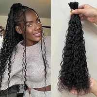Cheveux humains brésiliens bruts à cuticules intactes pour tressage, tresses brésiliennes vierges, Deep Water Wave, en vrac, double trame machine, 12A, ondulés bouclés