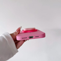 Funda Ultrafina para Teléfono con Soporte Plegable Color Caramelo para iPhone 12 13 14 15 16 Pro Max, Carga Inalámbrica, Soporte Magnético