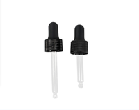 Compte-gouttes en plastique côtelé mat 18/410 avec pipette et capuchon pour huiles essentielles, idéal pour les soins personnels et l'usage cosmétique
