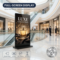 Pantalla Digital Comercial de 65/75/85/98 Pulgadas, Pantalla Completa 4K LCD, Señalización Digital con Sistema Operativo Android y CMS Basado en la Nube Integrado, para Centros Comerciales y Eventos