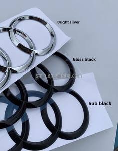 202mm 285mm 4 anneaux emblème calandre et coffre arrière Chrome brillant noir mat ABS Badge pour <span class=keywords><strong>AUDI</strong></span> A1 A4 A6 A8 Q2 Q8 S5 S7 R8 RS6 - Product Image 6