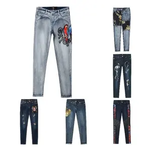 2022 Wholesale Fashion Custom Women Skinny Crazy Curvy Jeans Stretch Denim Fabric Elastic High Waist Slim Female Pencil Jeans