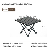 Table pliante en acier carbone pour le camping, table à œufs portable pour pique-nique en plein air avec ensemble de chaises pour le camping, le barbecue et les kits de pique-nique