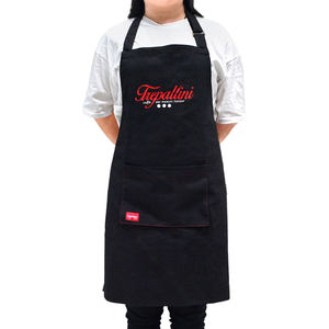 Delantal sin mangas de polialgodón con cuello tipo halter, bolsillo delantero doble, reutilizable para cafeterías y restaurantes - Product Image 2