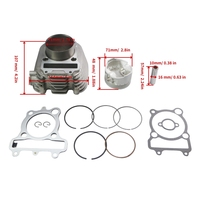 Kit de joints de piston de cylindre ATV YFM250 de haute qualité 71MM, compatible avec Timberwolf 250 Moto-4 YFM225 YFM 250, cylindre de moto, piston
