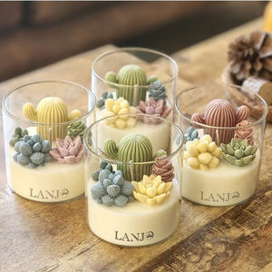 LANJO Custom Cactus Succulent Garden Soy Wax Handmade Cactus Scented <b>Candle</b>-Organic Thanksgiving Christmas Home Decor - Product Image 2