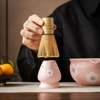 Newell fait à la main émaillé japonais de luxe Chawan Logo personnalisé couleur rose Katakuchi bol à Matcha en forme de coeur avec bec en céramique