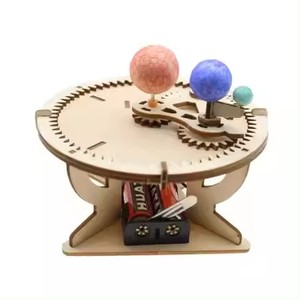 Modèle de <span class=keywords><strong>globe</strong></span> <span class=keywords><strong>terrestre</strong></span> du système solaire en <span class=keywords><strong>bois</strong></span>, soleil, lune, modèle DIY, kit d'expériences scientifiques éducatives à télécommande pour enfants - Product Image 3
