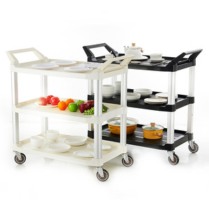 Chariot de service multifonctionnel Double Sword pour hôtels et restaurants, chariot à nourriture, chariot à main polyvalent, chariot de nettoyage - Product Image 3