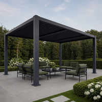 Pergola motorisée à lames orientables en aluminium thermolaqué, LED, écologique, anti-rongeurs, pour jardin extérieur, gazebo, pavillon