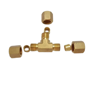 HI-TEK HK Raccord à trois voies en <span class=keywords><strong>cuivre</strong></span> poli forgé à basse pression à serrage rapide, résistant à l'eau et à la poussière, épaissi - Product Image 2