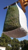 Sac Big Bag FIBC robuste et respirant en PP tissé pour céréales, à fond plat, ventilé, avec soufflet latéral et boucle supérieure, pleine capacité