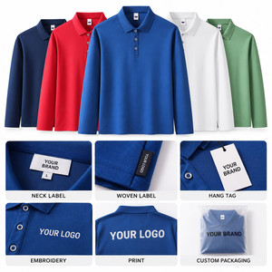 เสื้อโปโลแขนยาวผู้ชายแบรนด์ส่วนตัว 140gsm น้ำหนักเบาพิเศษ แห้งเร็ว ผลิตจากโพลีเอสเตอร์ เหมาะสำหรับกอล์ฟ รับสกรีนโลโก้ตามแบบ OEM ไซส์ M-5XL - Product Image 5