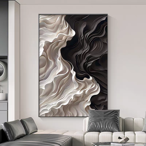 Décoration d'intérieur 3D en gros, Art mural moderne abstrait nordique noir et blanc, Design tendance, Impression <span class=keywords><strong>sur</strong></span> papier, Peinture en <span class=keywords><strong>porcelaine</strong></span> cristalline - Product Image 3