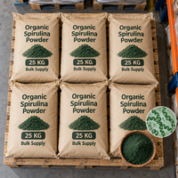 Poudre de spiruline biologique en gros pour l'emballage personnalisé, la poudre verte pour les pâtes et le développement de produits alimentaires