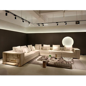 Canapés en tissu italien de luxe, meubles modernes trois places, ensembles en tissu rembourrés de mousse pour villa et salon - Product Image 1