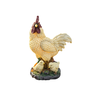 Lámpara Solar de Jardín con Forma de Gallo de Resina Personalizable, Impermeable IP44, Luz Blanca Cálida, Decorativa para Jardín - Product Image 1