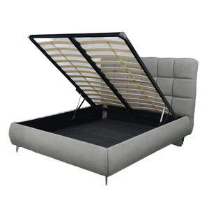 Letto Contenitore Moderno Imbottito con Sollevamento Idraulico, Telaio in Metallo e Meccanismo a Gas di Produzione Propria, Fabbrica OEM/ODM - Product Image 1
