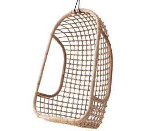 Silla colgante de ratán natural de cacahuete para jardín para entretenimiento al aire libre - Product Image 4