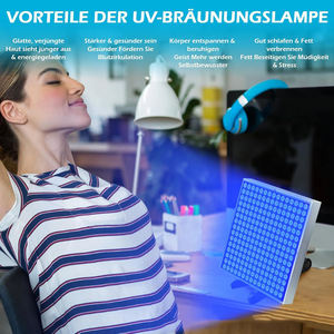Lámpara de Bronceado con Luz Azul de 460nm y 225 LED, Panel de 15W/45W con Máscara Protectora para los Ojos y Gancho para Uso en Casa y Salón - Product Image 5