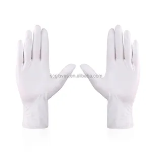 2024 logotipo barato impreso impermeable cocina Rosa guantes de goma Pvc nitrilo mixto guantes de mano máquina de guantes de nitrilo