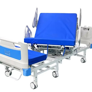 Lits <span class=keywords><strong>de</strong></span> <span class=keywords><strong>soins</strong></span> <span class=keywords><strong>médicaux</strong></span> manuels à double manivelle Mobilier d'hôpital multifonctionnel en métal Équipement pour hôpitaux - Product Image 1