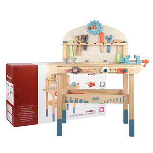 โต๊ะเครื่องมือไม้ใหม่สำหรับเด็กชุดเกมเลียนแบบชุดประกอบถอดน็อตเครื่องมือช่างไม้จำลองของเล่นเพื่อการศึกษา - Product Image 5