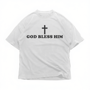 T-shirt Croix « Dieu le Bénisse » Minimaliste Gothique Streetwear des années 90, T-shirt Graphique Oversize pour Femme, Icône Gothique Y2K - Product Image 2