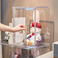 Grande vitrine de rangement magnétique transparente Juncheng, style moderne et simple, pour figurines, poupées et jouets en plastique