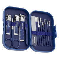 Ensemble de coupe-ongles en acier inoxydable, outil de manucure, coupe-ongles plats portables pour la maison, ensemble complet en boîte